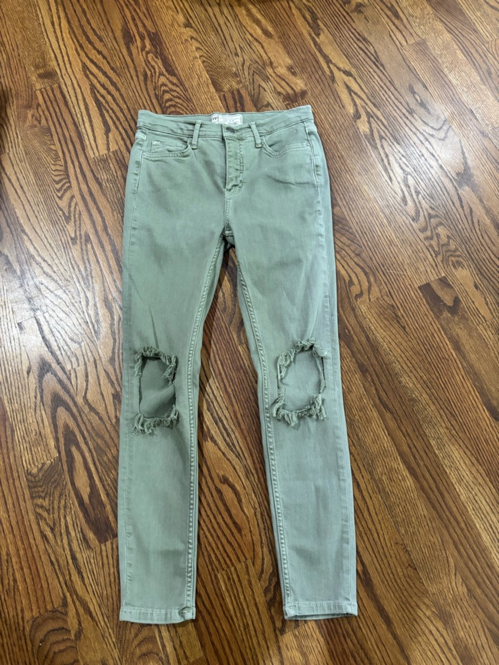 Free People Lennon Funktown Velvet Skinny Pants Women Size 0 Floral Zip
